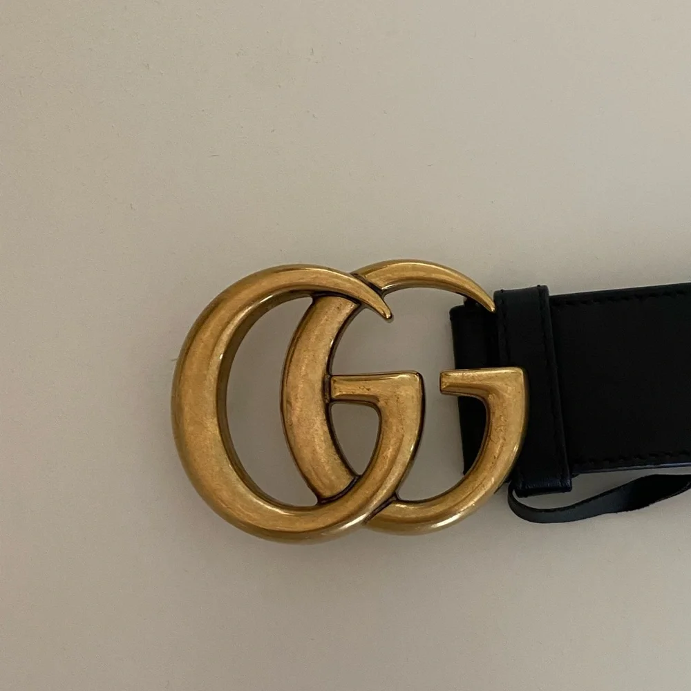 Authentic Gucci GG Marmont Black Leather Belt